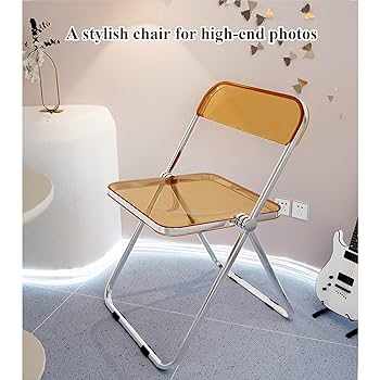 Amazon.co.jp: CAFIEDR透明チェア、折りたたみダイニングチェア