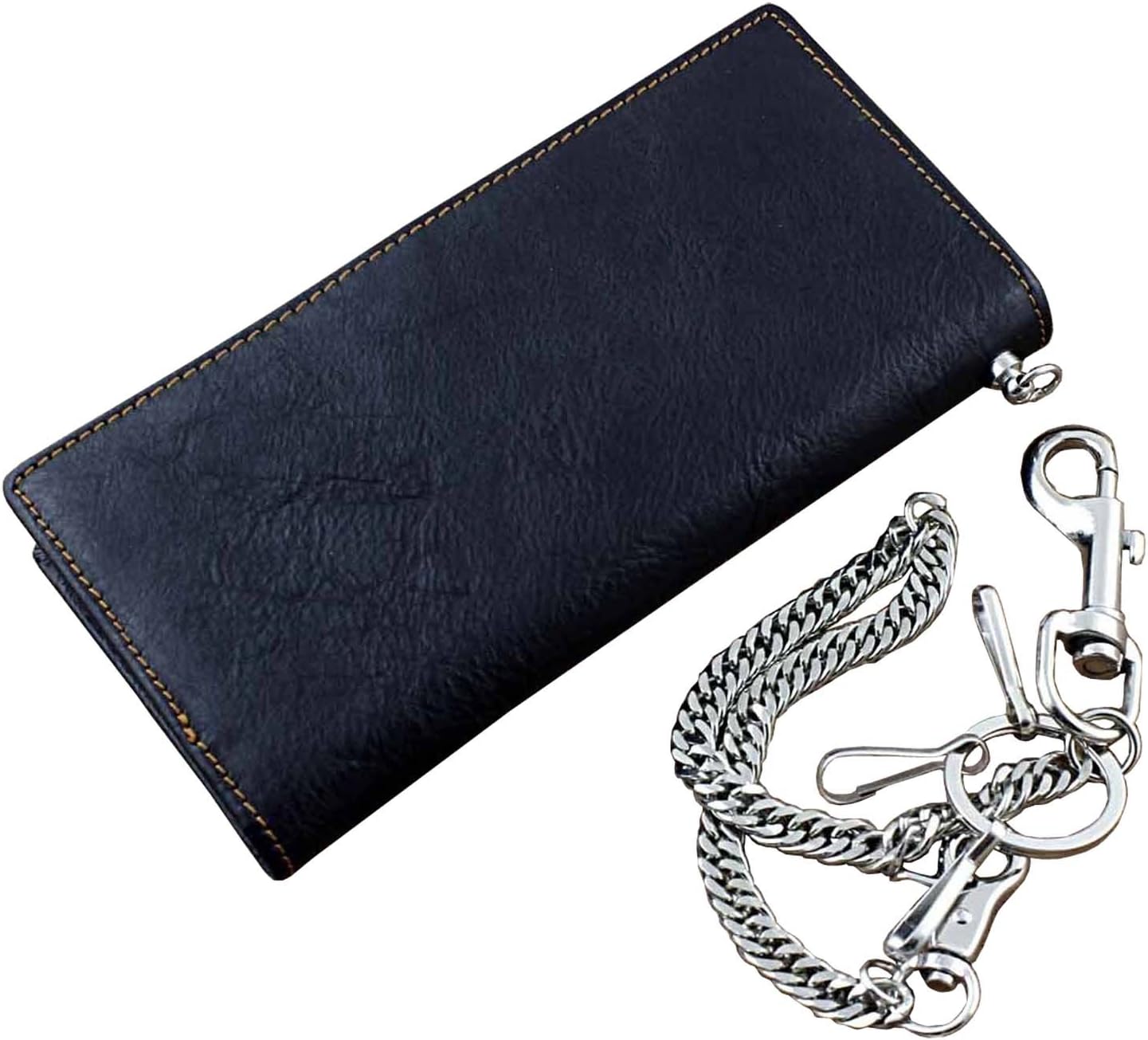 Real Leather Mens Biker Card/Money Long Wallet Purse W/Jeans Key Chain - Image 6