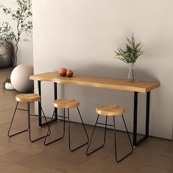 47 Inch Bar Table,Bar Height Pub Table,Counter Height Bar Table,Rectangular High Top Kitchen & Dining Counter Tables with Metal Frame & Adjustable Feet120cm/47.24in