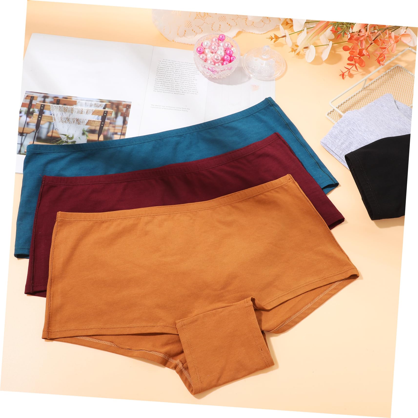 Beaupretty 5piezas Braguillas de Algodón para Mujer Ropa Interior de Cobertura Completa Talla Xxl Unidades Calzoncillos Cómodos para Uso Diario