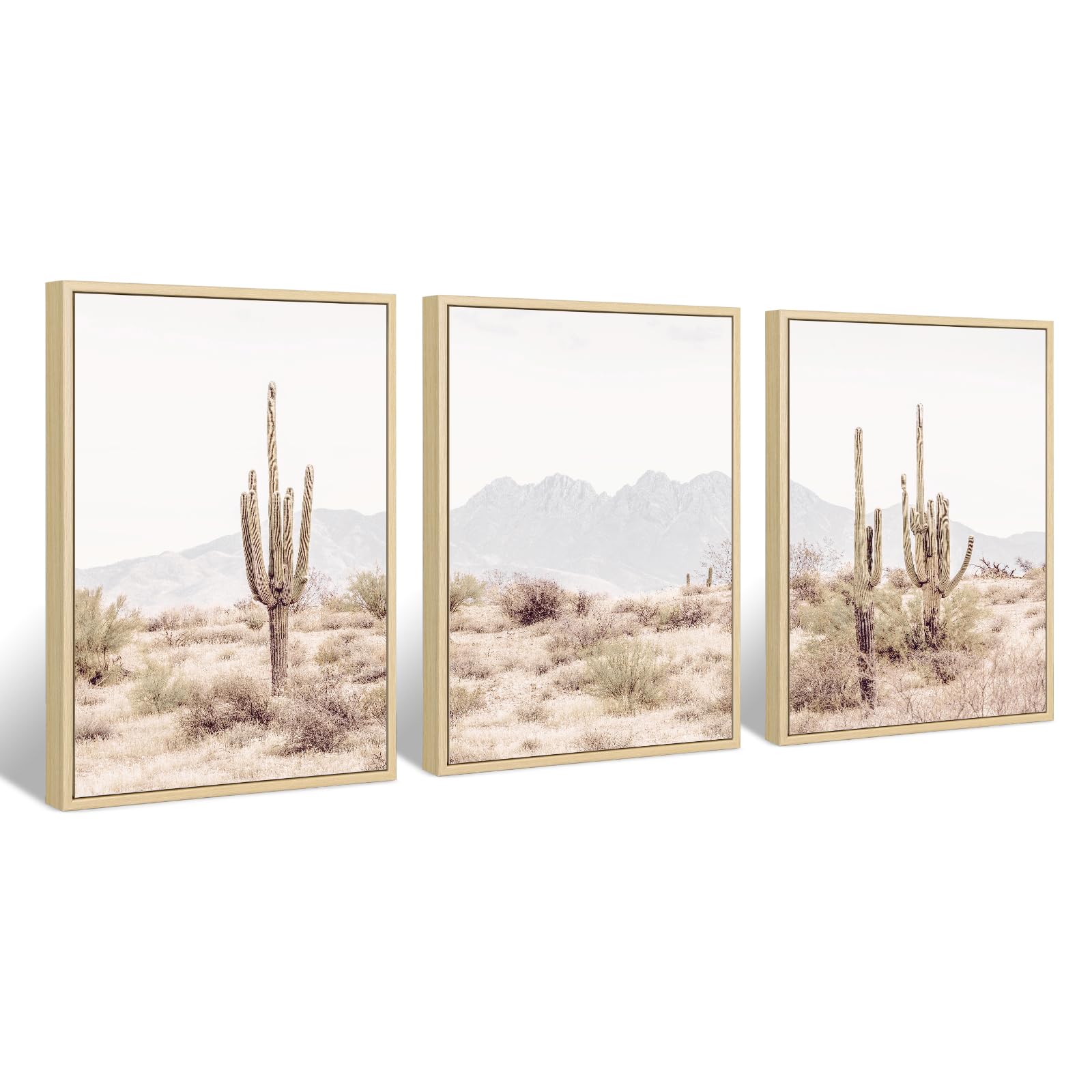 Sonoran Desert Landscape Wall Art Cactus Arizona Canvas Wall Decor Desert Poster Pictures Saguaro Cactus Art Prints Landscape Painting for Home