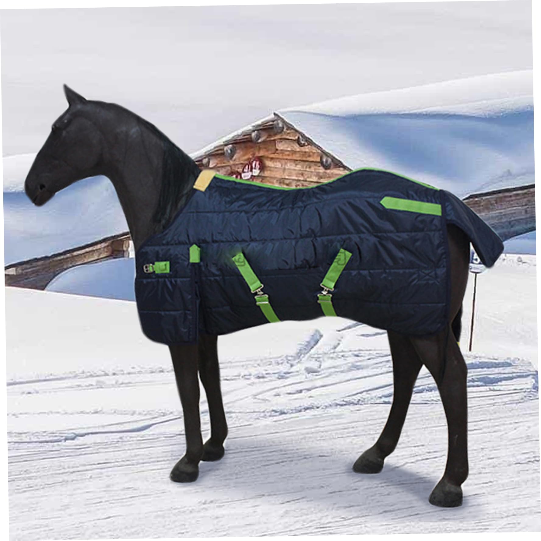Manta de Invierno para Caballos Manta Impermeable de Lujo de 39 Pulgadas Resistente al Viento y cálida Gruesa para Invierno para Mini Pony Potro
