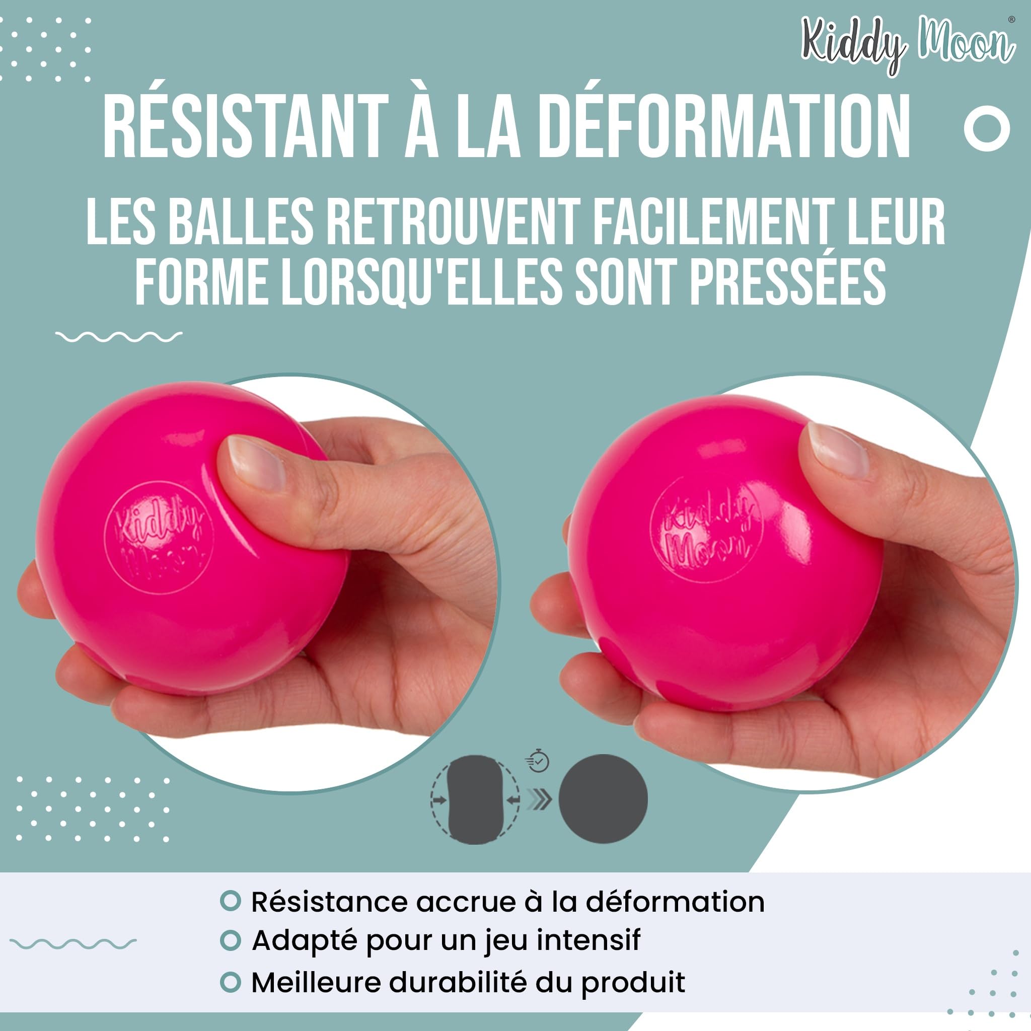 KiddyMoon Balles Colorées Pastel Colorées Only Pastel Plastique ∅7Cm pour Piscine Enfant Bébé Fabriqué en EU