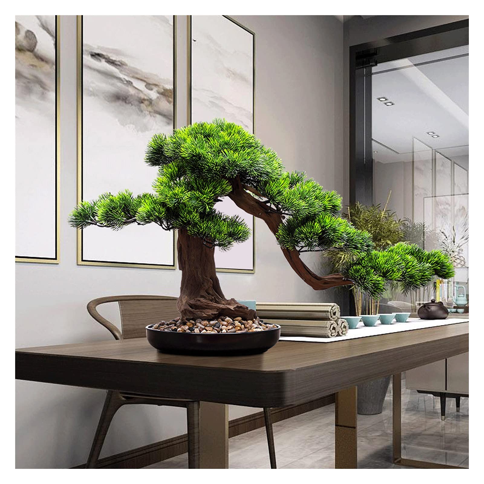 Bonsaï Artificiel En Plastique - Petite Plante Décorative Avec Pot - Pour Salon, Bureau, Salle De Bain - Sans Entretien - 11