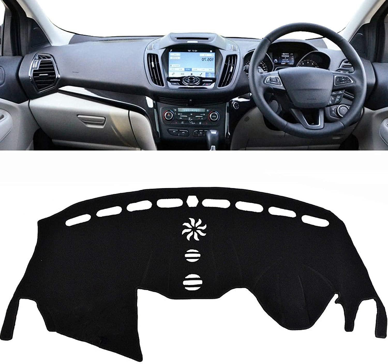 DdaiXQ Car Dashboard Mat For Ford Kuga 2012 2013 2014 2015 2016, Anti Slip Anti Glare Dustproof Dashboard Cover Pad Protector Dash Cover Sunshade Dashmat