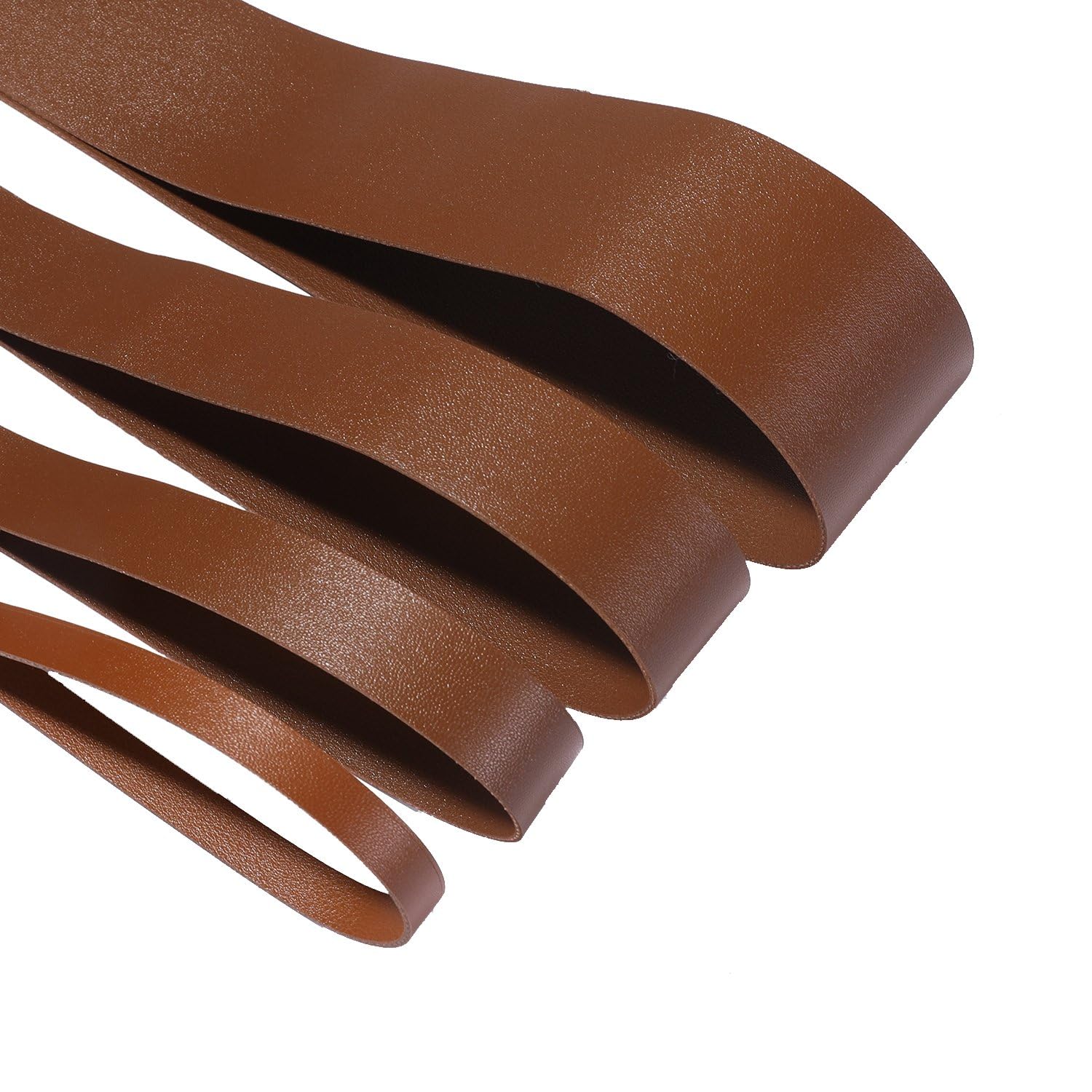 Faux Leather Strap Binding Ribbon Trim Double Sided Thick Trimming Flat Tape Cord in 15 Colors Strong Upholstery Strips 10mm 20mm 30mm 50mm. [Light Brown #832, 30mm - 5 Meters]