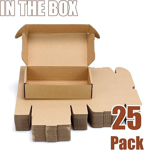 Miniatura 10 de BJADE'S Cajas de envío de 8 x 6 x 2 pulgadas, paquete de 25 cajas de cartón corrugado medianas para correo, regalos de embalaje, mudanza y
