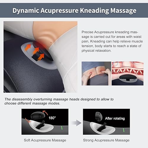 Miniatura 3 de ALPHAY Dispositivo de tracción lumbar multifuncional con estiramiento lumbar dinámico y masaje de amasamiento, terapia física de calor y vibración,