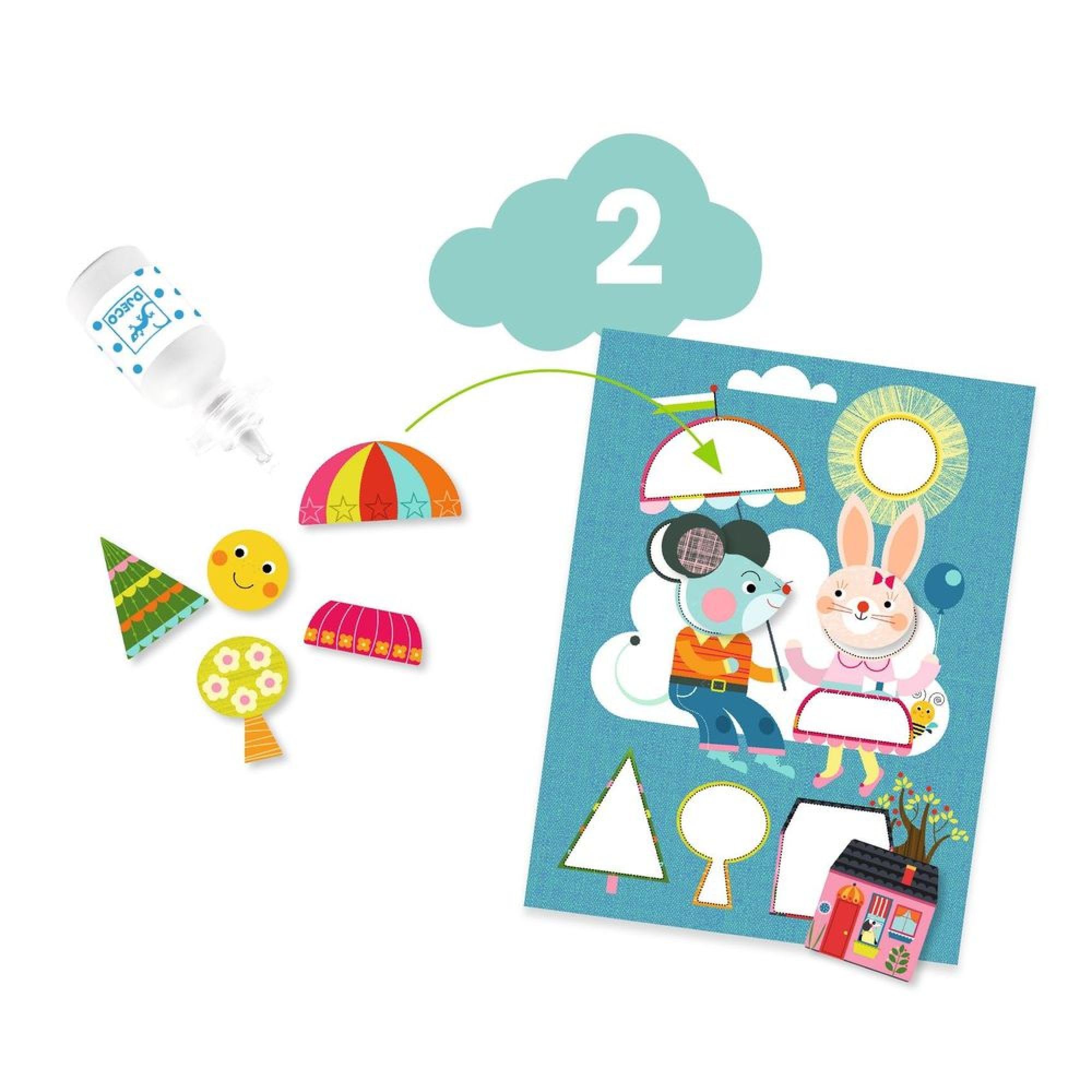 Juego de 6 actividades creativas para niños El gato y sus amigos - Djeco