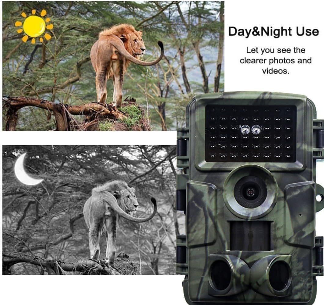 CAMÉRA DE Chasse Vision Nocturne 60MP, 4K HD Infrarouge Caméra Animaux Piège Photographique LCD Caméra Chasse Nocturne Extérieur Étanche No Glow Invisible Caméra Surveillance