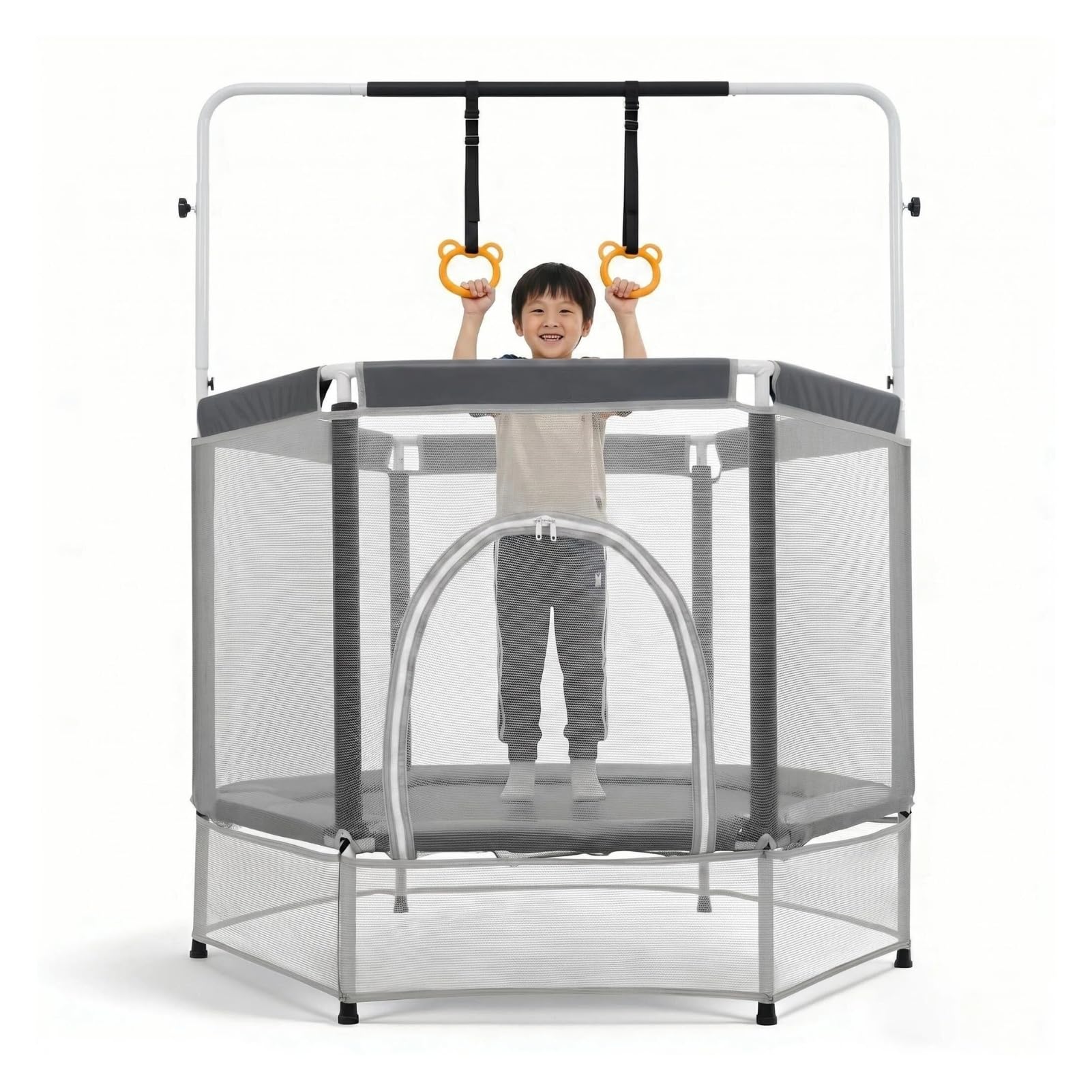 Amazon | SOFTSEA トランポリン 室内 子供用 140cm ネット付き 手すり