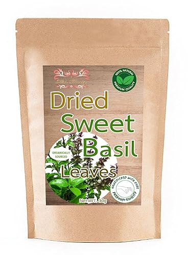 Hida Beauty Hojas secas de albahaca dulce tailandesa 1.06 oz perfectas para mezclar condimentos cocinas asiáticas cocina tailandesa hierbas especias
