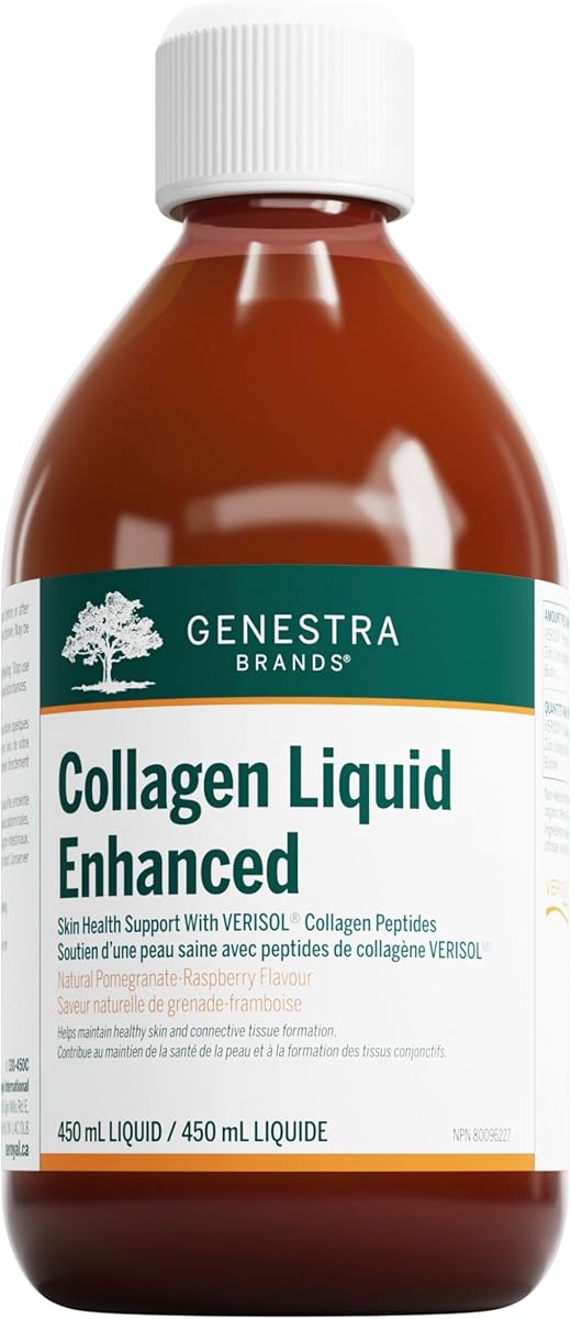 Genestra Brands Genestra Brands Collagen Liquid Enhanced | Skin Health Support With Collagen Peptides | 450 ml Liquid | Natural Pomegranate-Raspberry Flavour