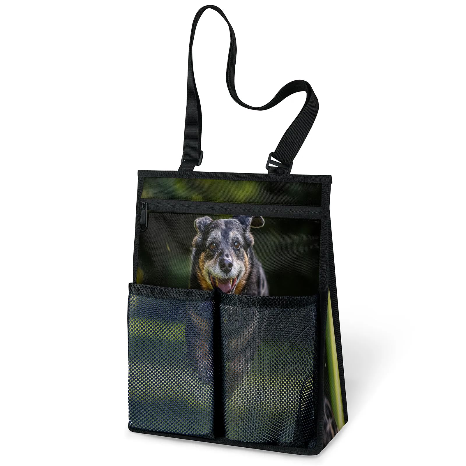 Ourtheme Happy Dog Portable Shower Bag for Travel Gym Camp Beach Tote Shower Caddy Bags Hanging Toiletry Organizer