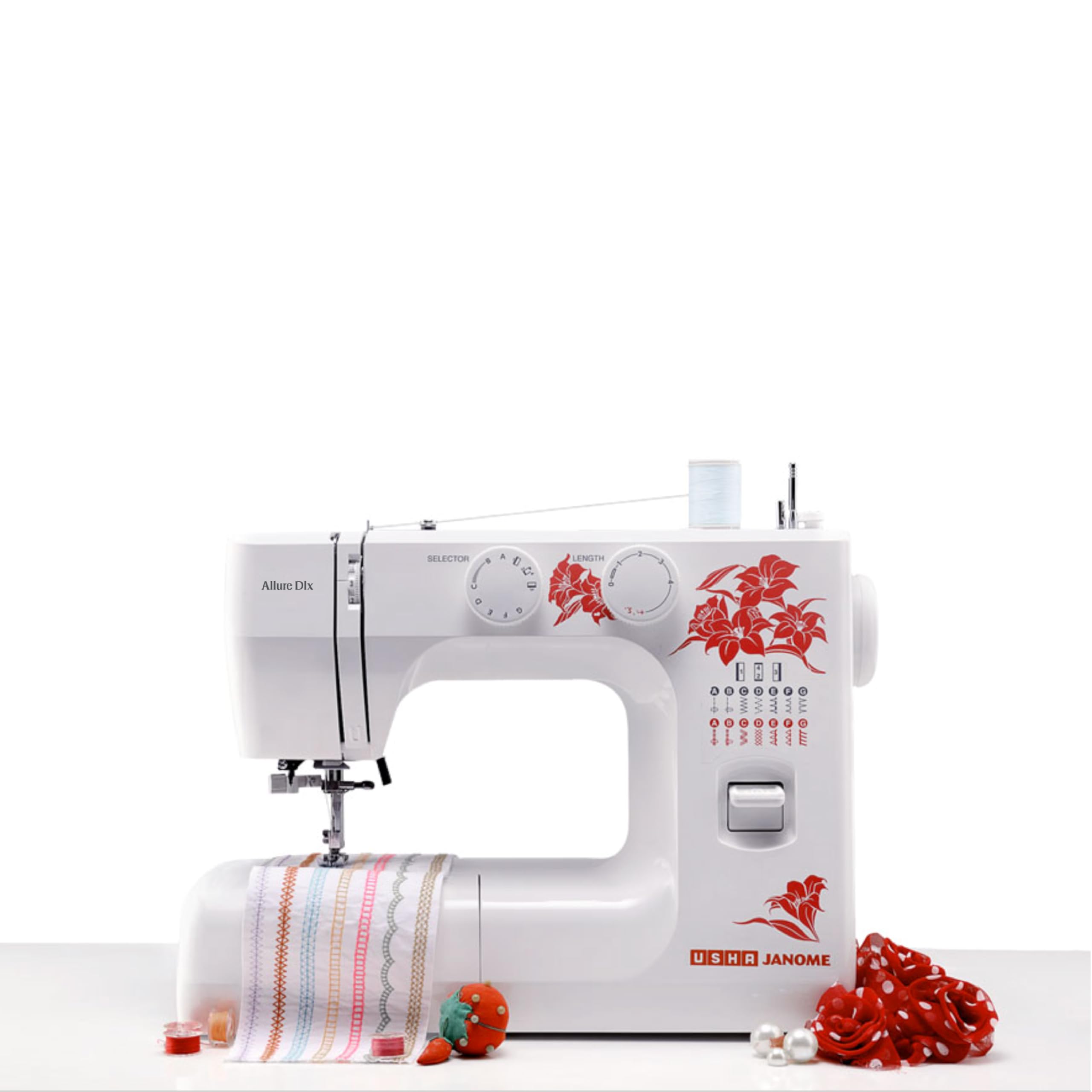 USHA JANOME Allure DLX Electric Sewing Machine -White — Amazon image 2