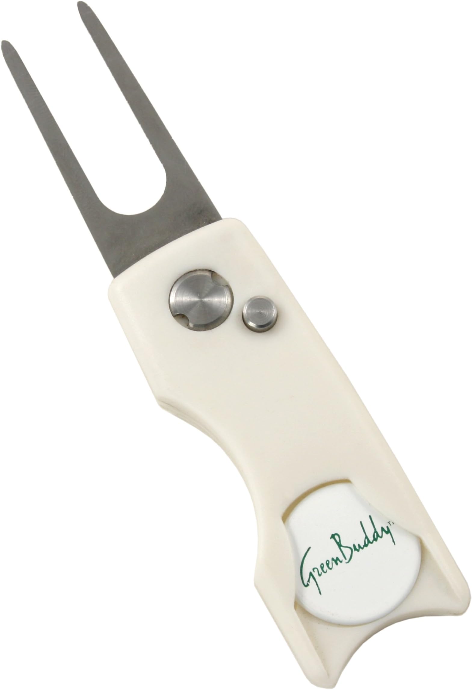 GreenBuddy Switchblade Action Divot Repair Tool/Club Prop/Groove Cleaner With Magnetic Ball Marker