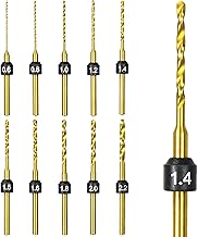 ARROWMAX Mini Twist Drill Bits Set Marking Size 0.6-2.2mm Micro Drill Bits Titanium Coated HSS Micro Drill Bits 2.35mm Shank for DIY Jewelry Amber Beads Copper