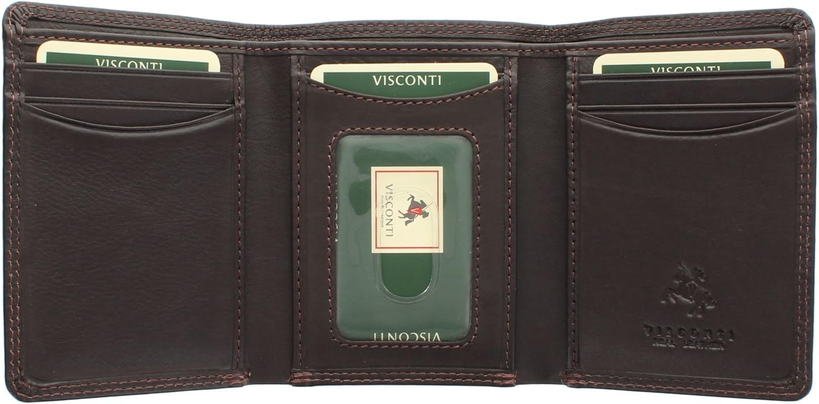 Heritage Collection Compton Leather Tri-Fold Wallet RFID Blocking HT18 Chocolate