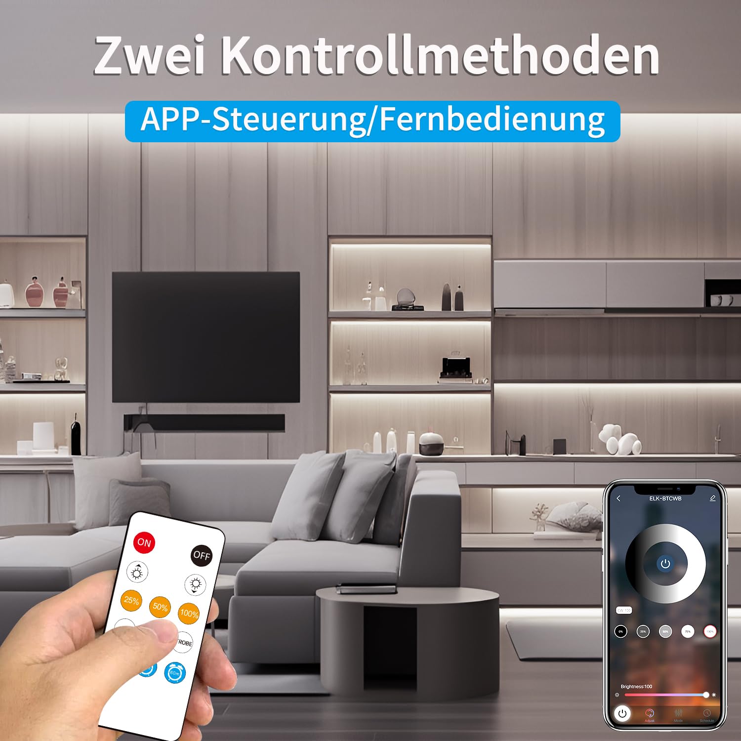cob Led strip 10m,mit Fernbedienung,APP Steuerung,DC24V 6000k Weiß LED band,flexible Dimmbar COB LED Streifen,anwendbar auf Schlafzimmer, Raum,Schrank,DIY Dekoration