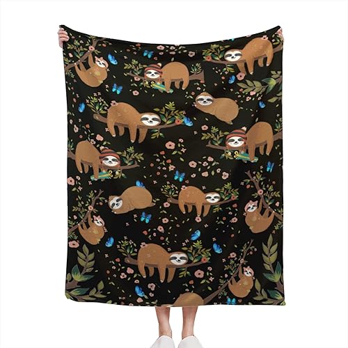 Manta de forro polar de perezoso para cama de 60 x 50 pulgadas, manta de franela de felpa ligera y súper suave para mujeres, hombres y niños disponible en Yaxa Peru