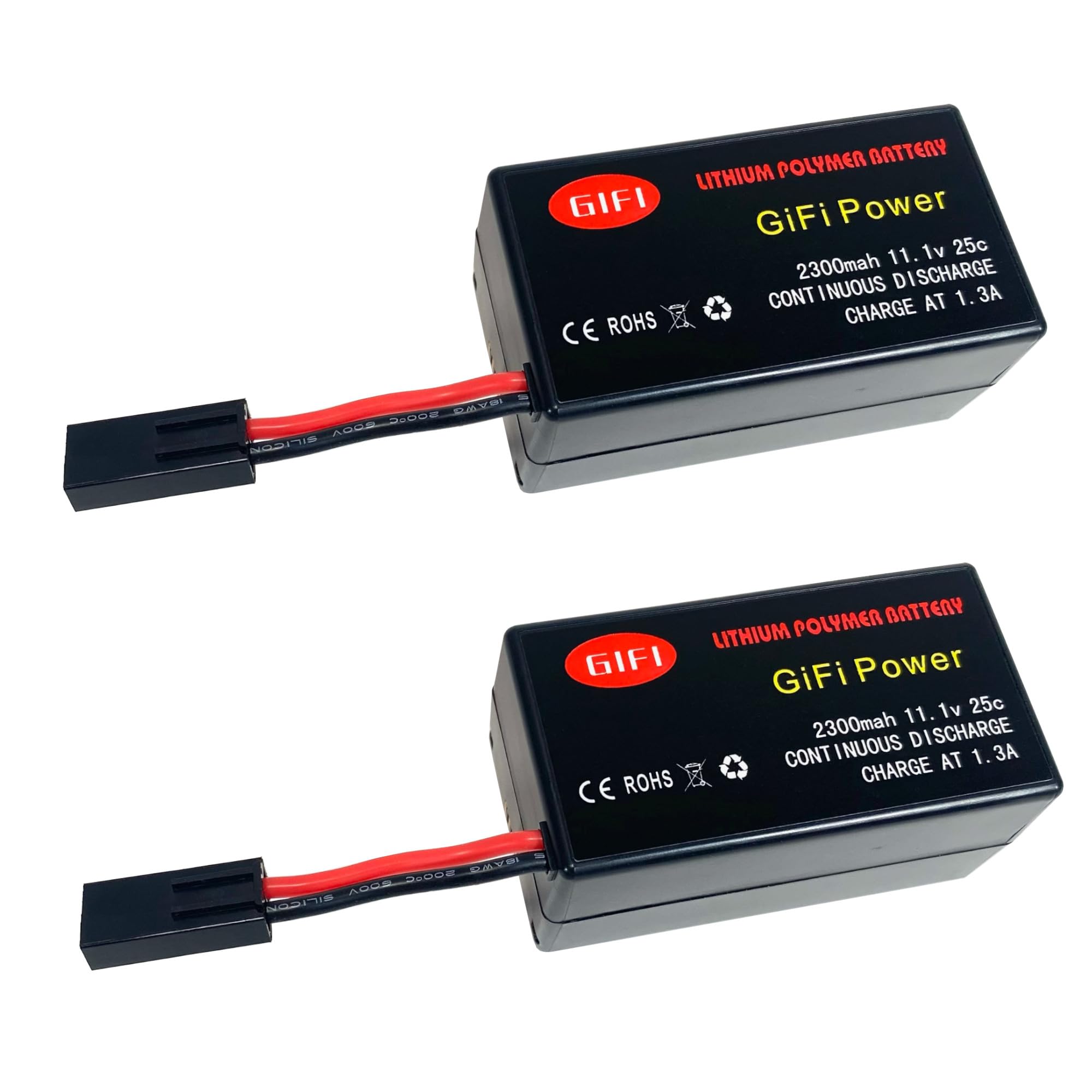 2-Pack 2300mAh HIGH Capacity LiPo Battery for Parrot AR.Drone 2.0 & Power Edition (2 Batteries)