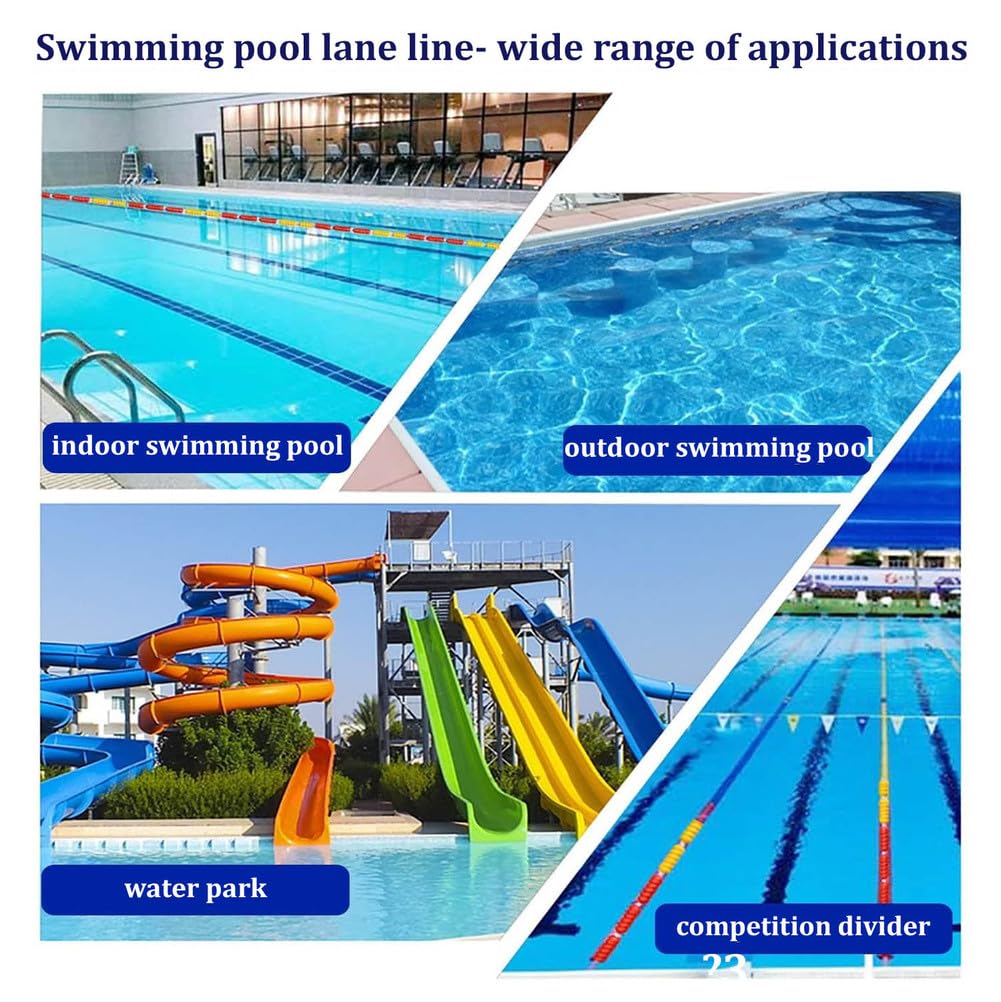 Kit di corda e galleggiante per piscina, divisore di sicurezza con design a linea di corsia, per spiagge, accessori resistenti per piscina da 3 m, per una maggiore sicurezza in acqua