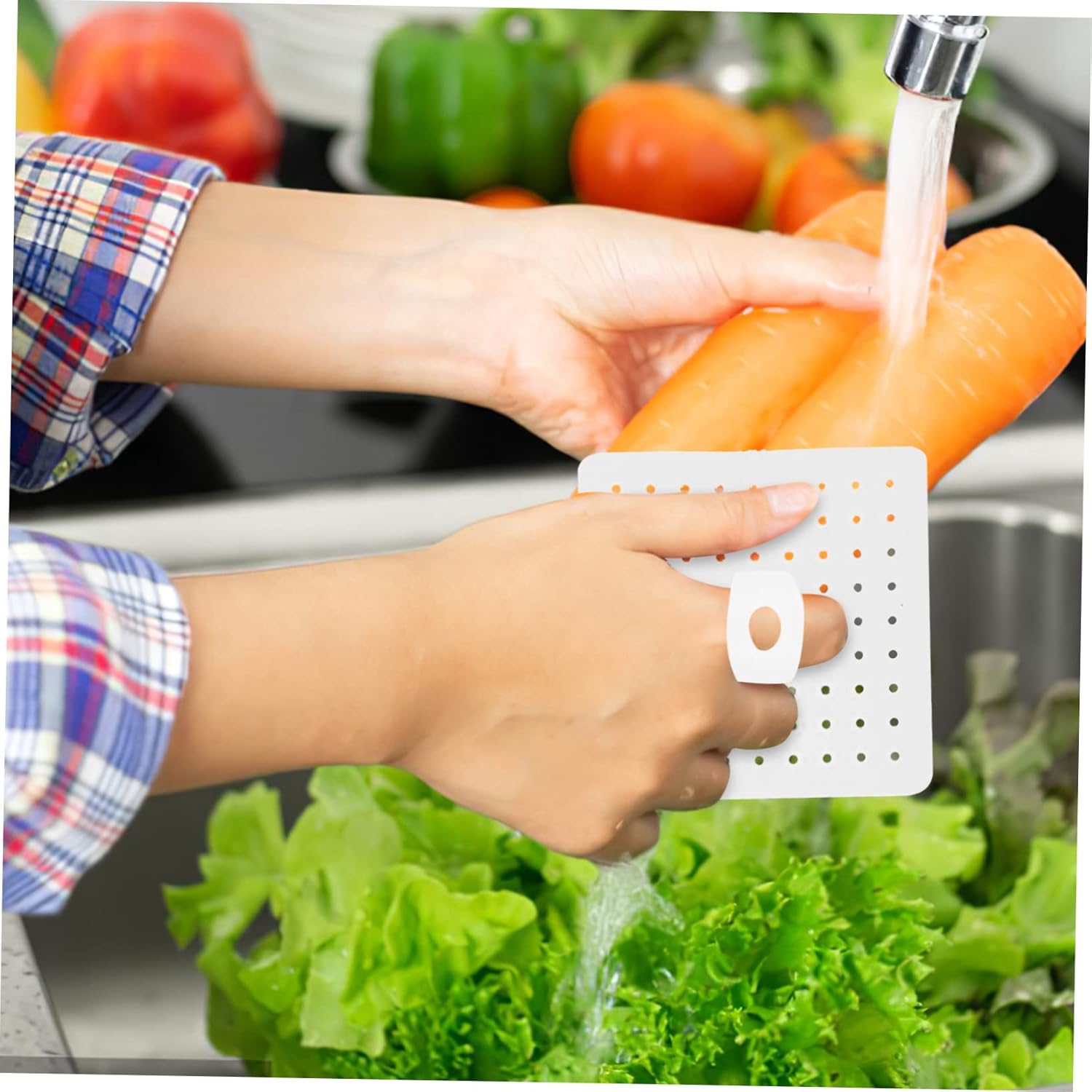 Cabilock 30pcs Flexible Silicone Fruit Vegetable Brush Non- Grip Kitchen Cleaning Tools for Potatoes Delicate Produce and More Design for Easy Use