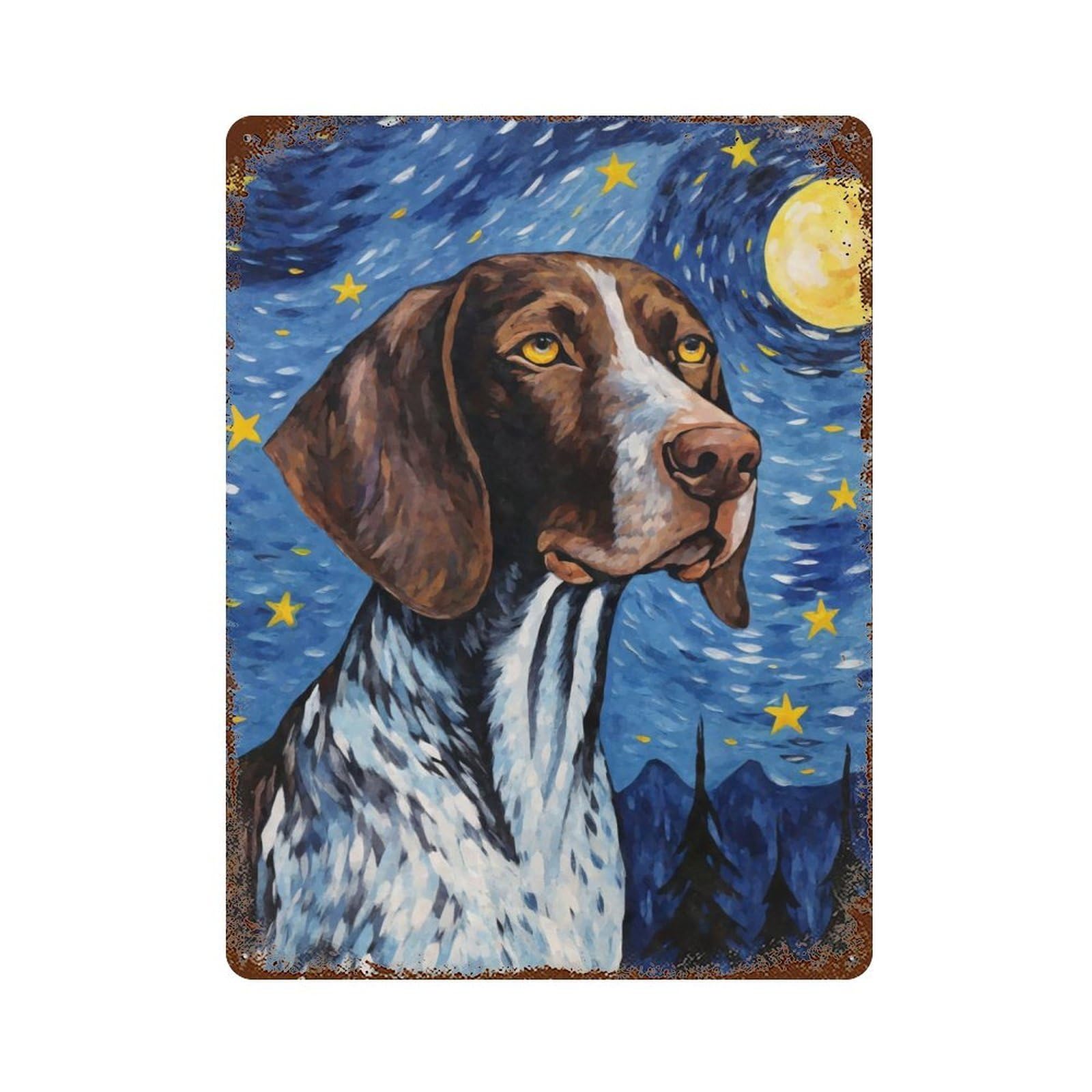 German Shorthaired Pointer Rusty Metal Tin Sign 15.7"x11.8", for Basement, Hobby Room And Garage Decor, Retro Wall Decor