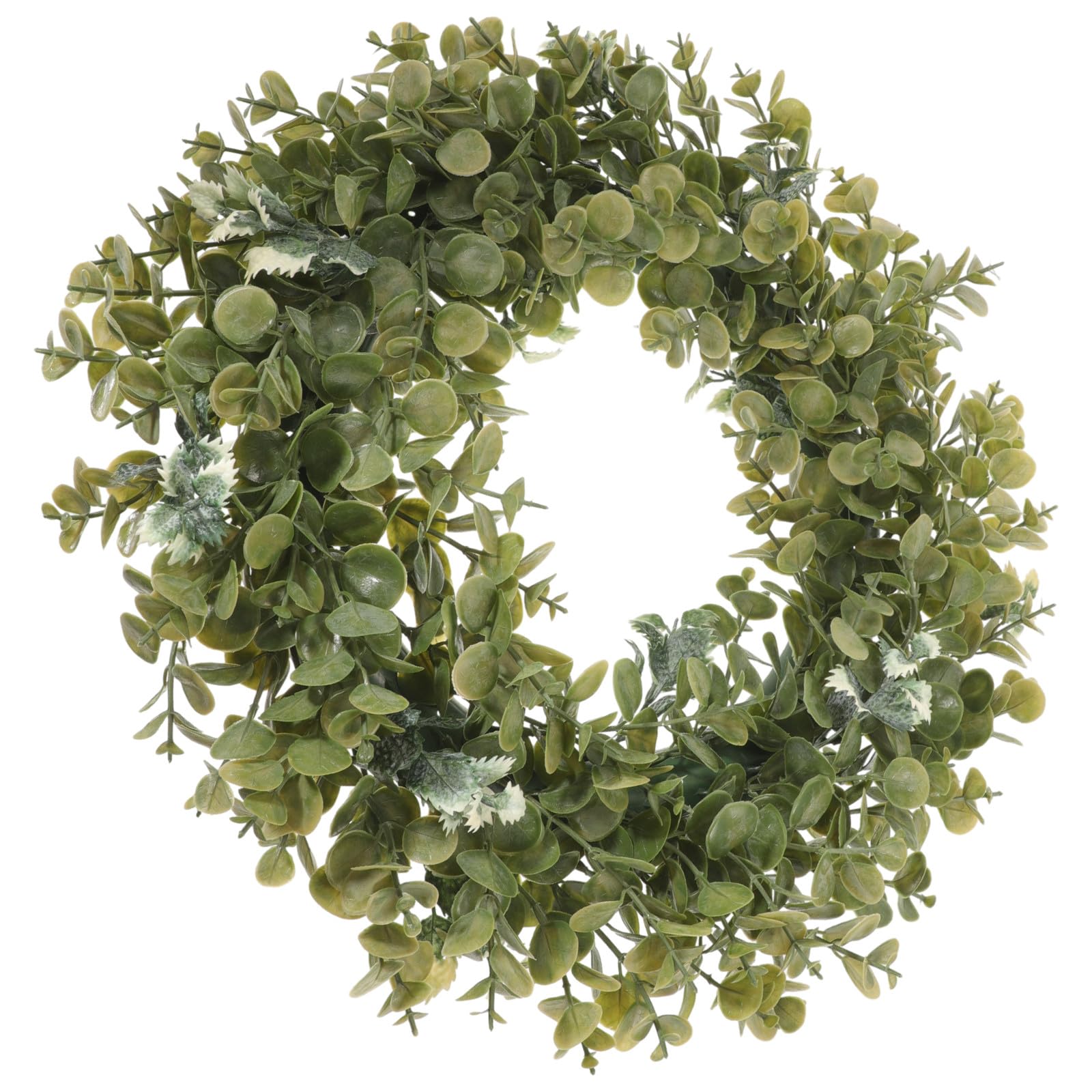 KICHOUSE Eucalipto Artificiale Aspetto Naturale e Fresco Ghirlanda in Plastico Verde Stile Americano per Decorazione Porta per Ambienti Interni ed Esterni