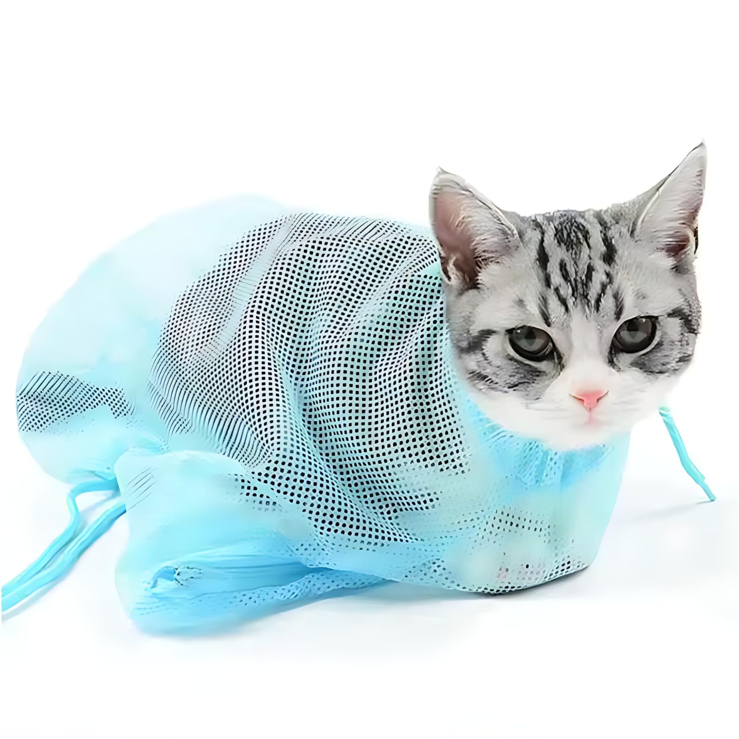 Pets Empire et Cat Grooming Washing Bath Bag, Scratching Biting Restraint Polyester Mesh Bag for Shower, Cleaning Ear, Cutting Nails, Medicine Feeding (Blue) (B07GNMQB9F) Amazon Price History, Amazon Price Tracker
