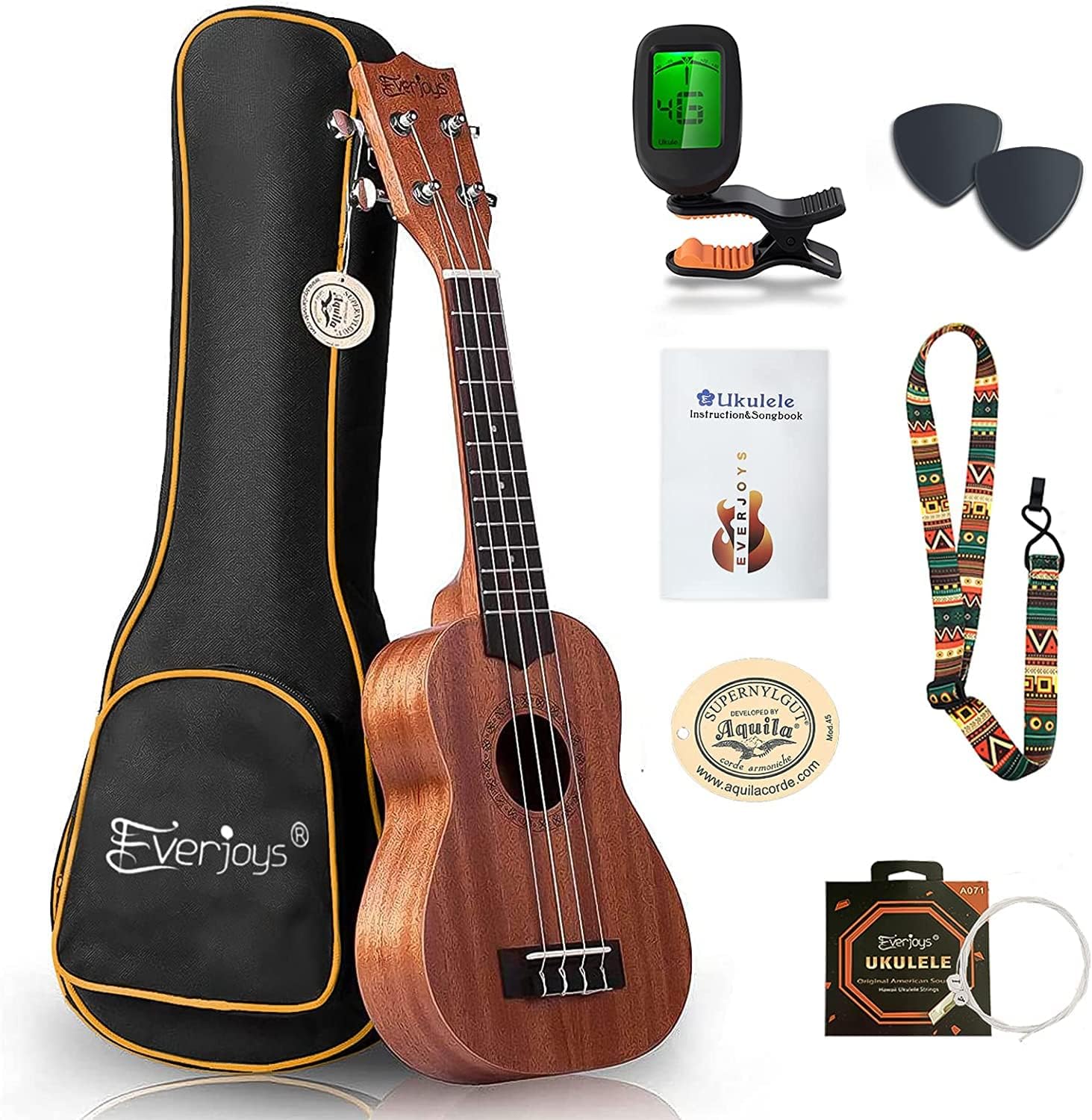 Ukulele sopranowe 21 cali zestaw startowy z bezpłatnymi kursami online
