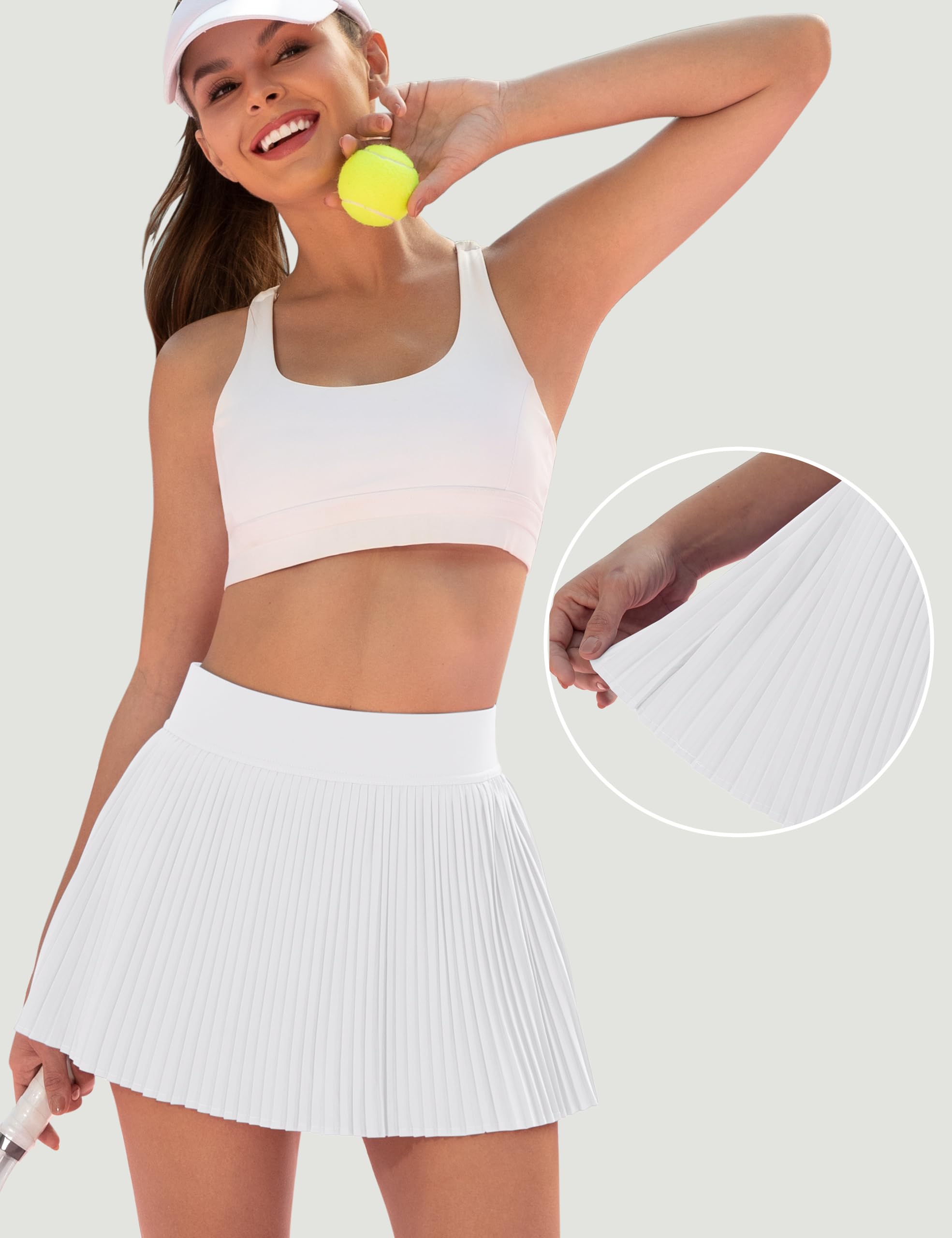 Desol Gonne da tennis pieghettate da donna con tasca pantaloncini a vita alta da tennis da donna gonne da golf atletiche per casual