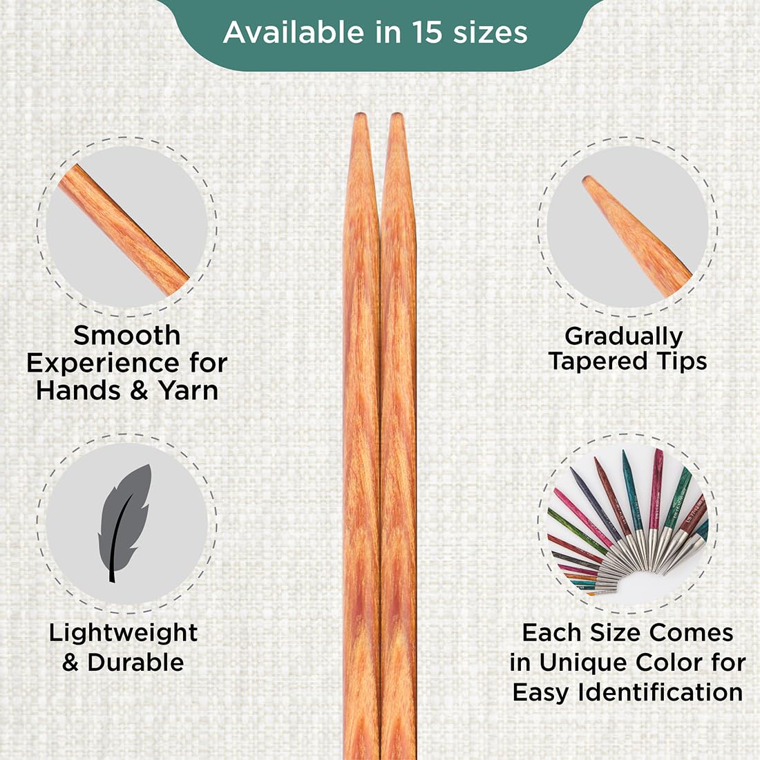 KnitPro Dreamz Interchangeable Circular Needles 4" (10cm), Orange Lily, 3.75mm - Image 3