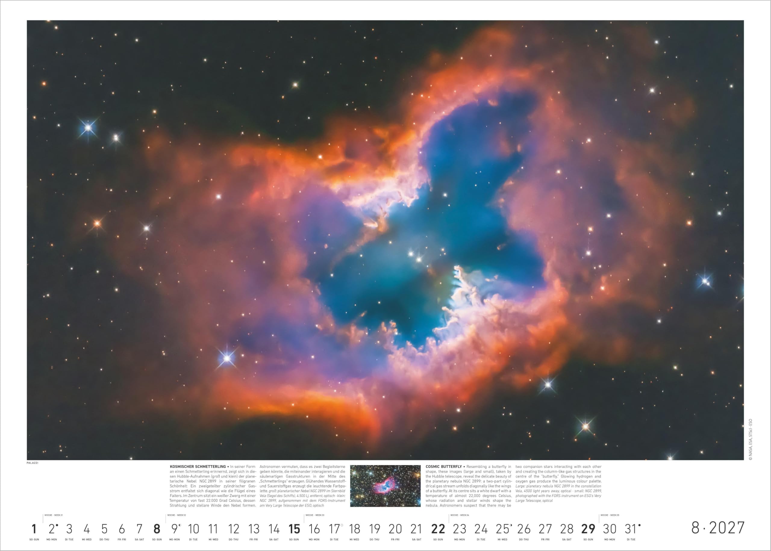 Sternzeit 2027: Wandkalender 70x50 cm mit 12 brillanten Weltraum-Aufnahmen und astrophysikalischen Erläuterungen