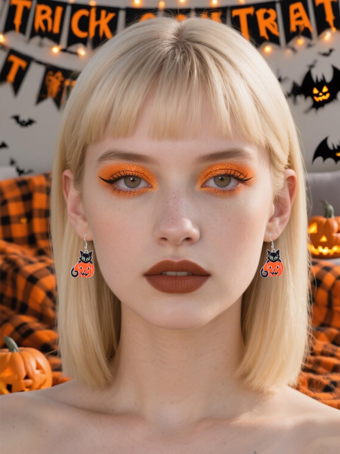 Halloween Earrings, Drop Dangle Earrings for Women Fun Halloween Holiday Costumes Party - Image 6
