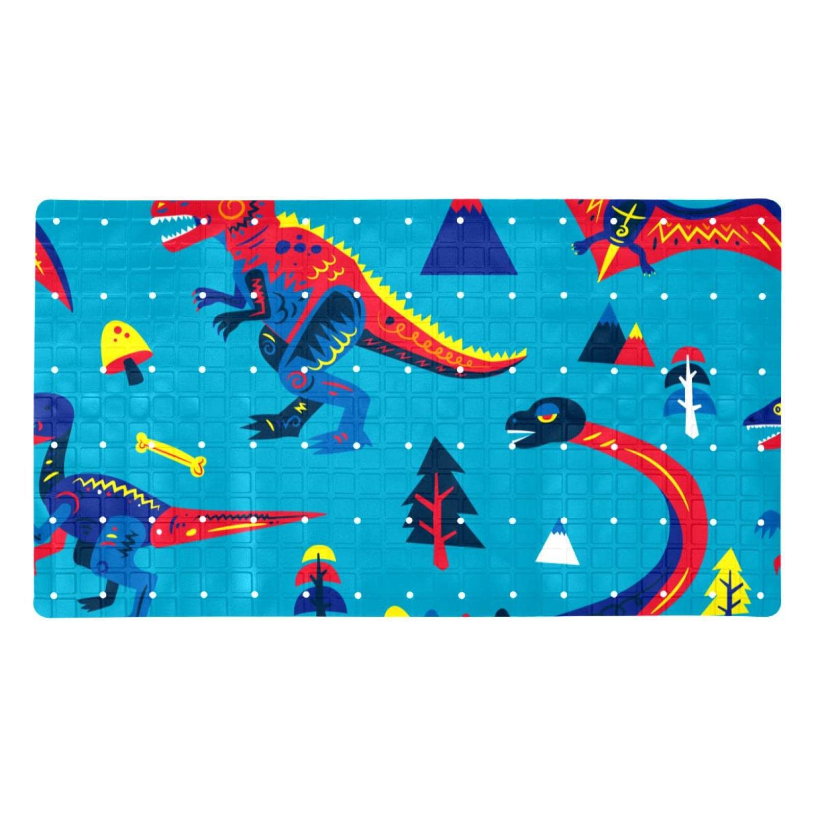 Rutschfeste Badematten mit coolem Dinosaurier-Motiv, für Badezimmer, rechteckige Badewannenmatte, maschinenwaschbar, 40 x 70 cm