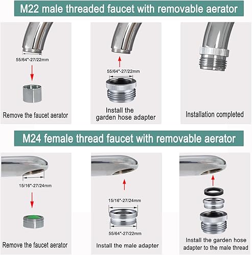 Miniatura 3 de walkinginrain Adaptador de grifo con aireador, adaptador de grifo de fregadero a manguera de jardín, adaptador de grifo a manguera de jardín para