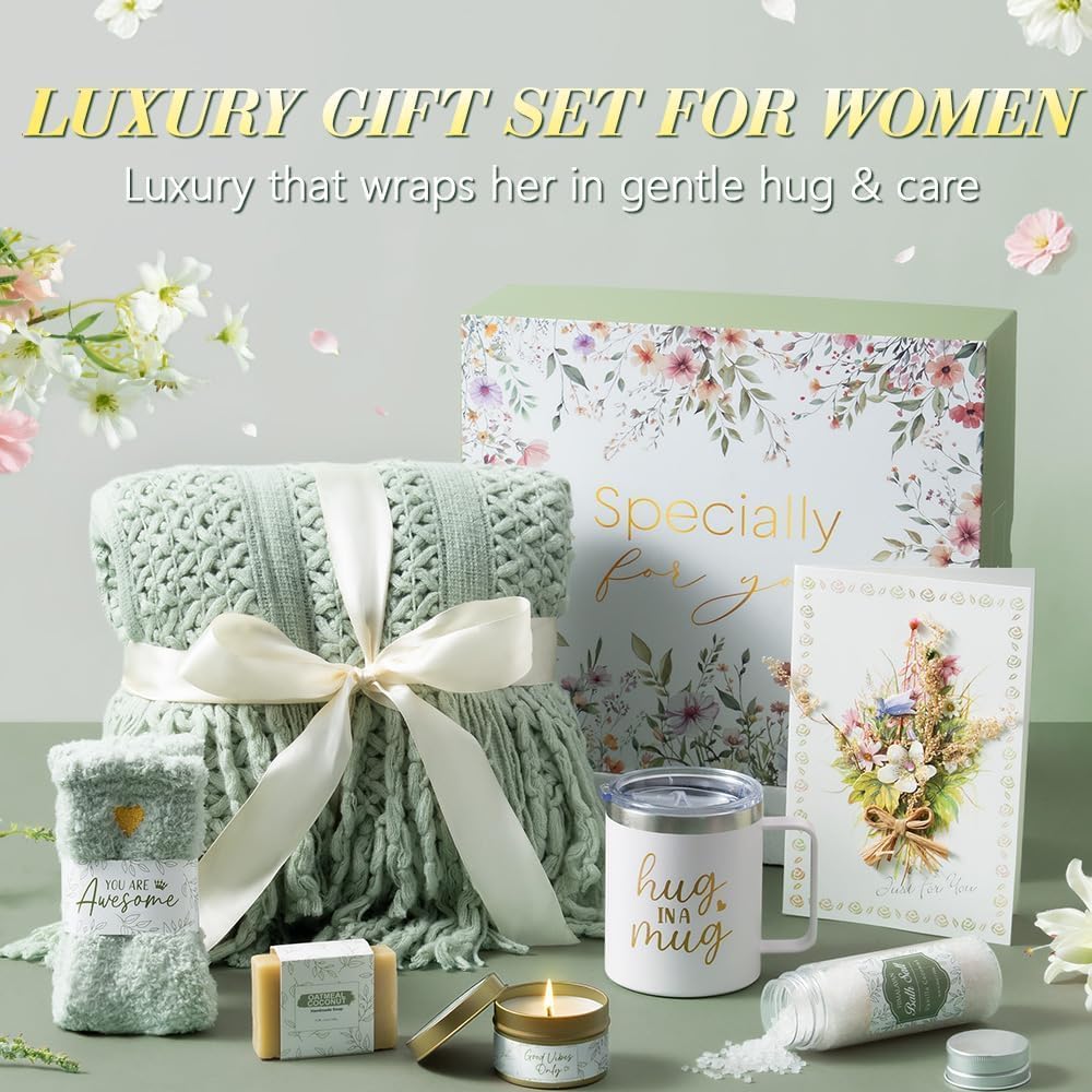 Self Care Gifts for Women Get Well Soon Gifts, Birthday Gifts for Women Care Package, Sympathy Gift Baskets Spa Gifts Set, Christmas Thinking of You Inspirational Gifts for Mom Her Friend Sister Wife
