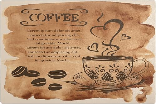 Tarity Tapete de cuero para secado de platos para mostrador de cocina, tapete vintage para café, bar, 17.7 x 11.8 pulgadas, escurridor de platos,