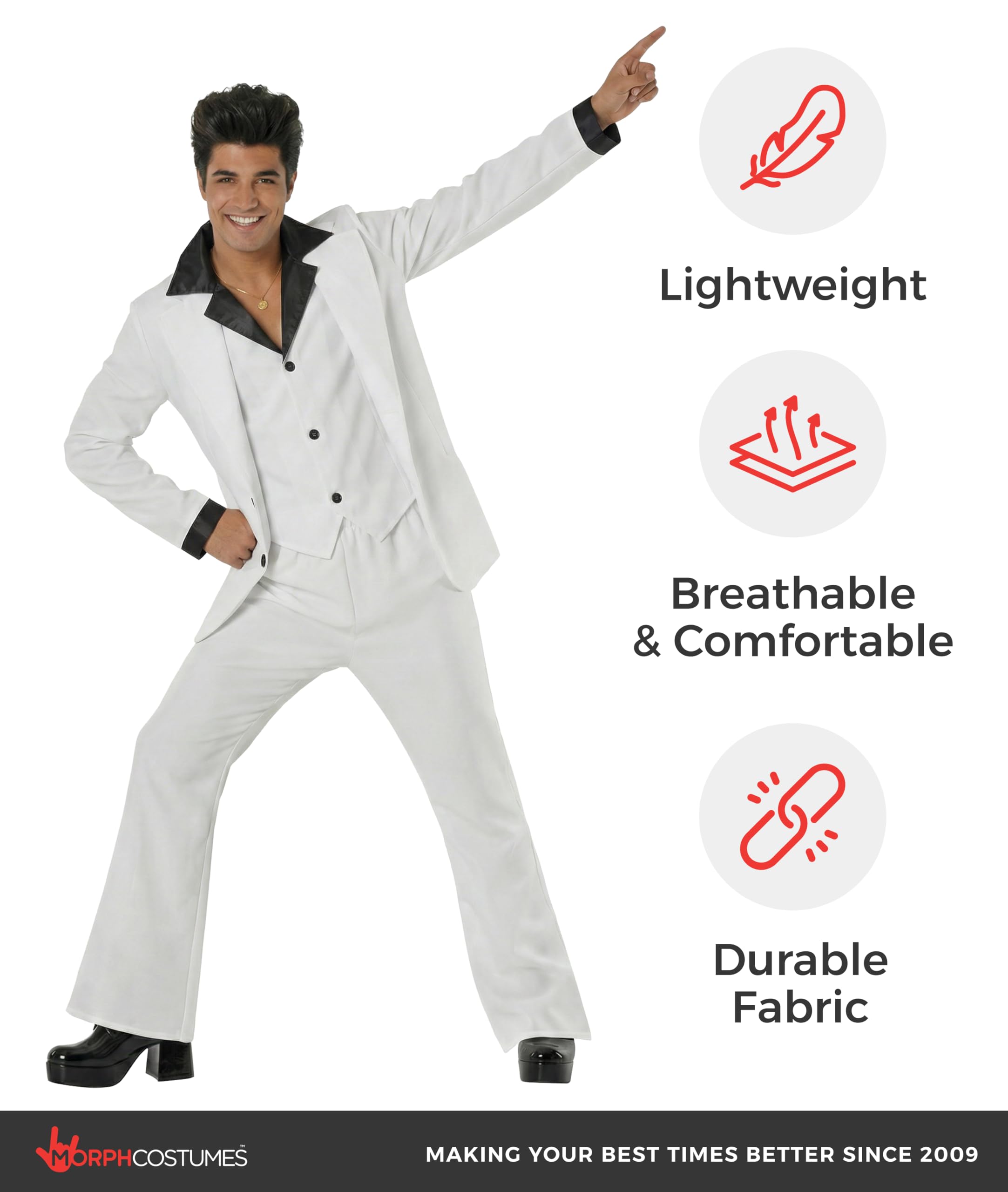 Morph Vestiti Anni 70 Uomo, Abito Anni 70 Uomo, Costume Anni 70 Uomo, Vestito Anni 70 Uomo, Vestito Carnevale Anni 70