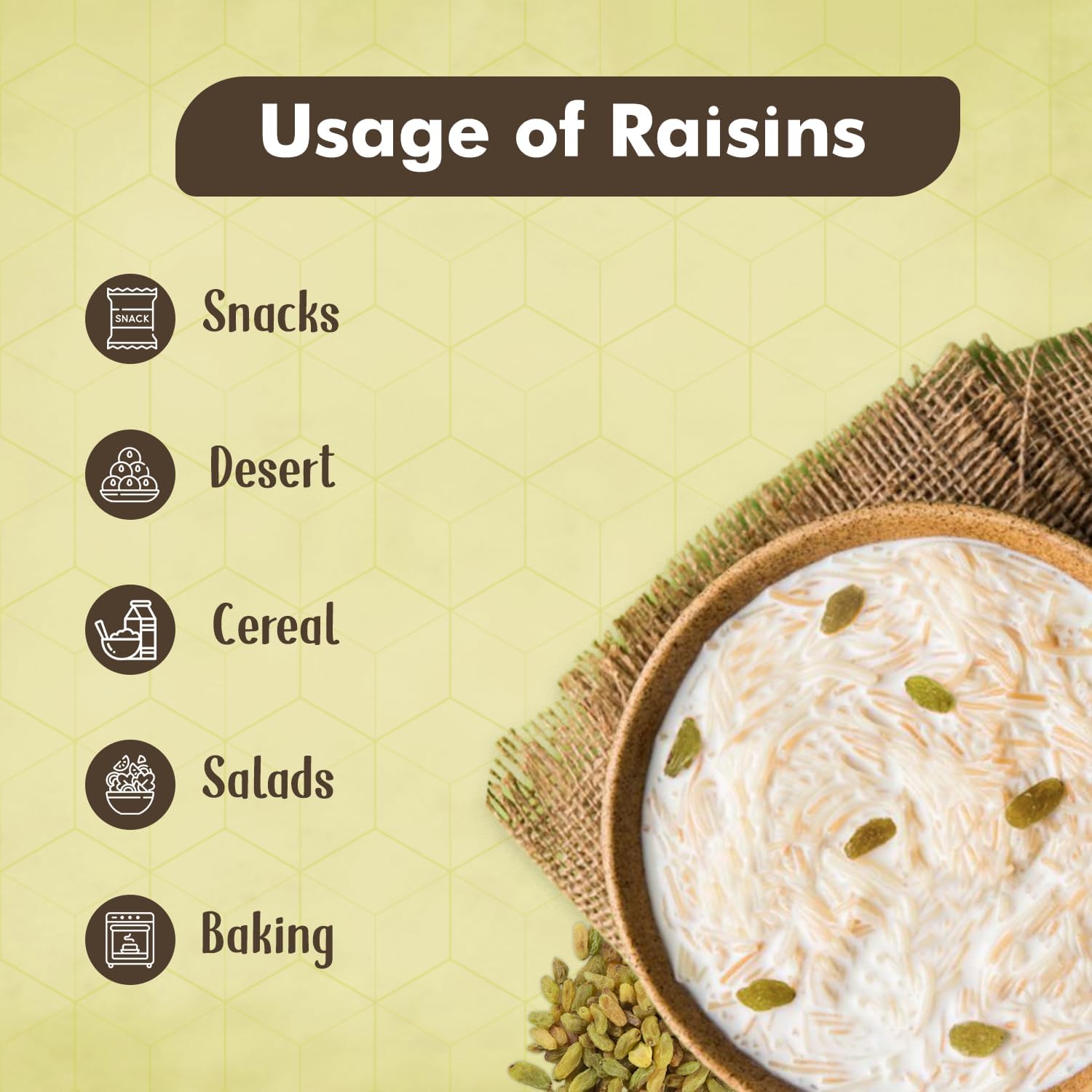 Plain Seedless Green Raisins Papertube 100% Natural Dried Grapes (Kishmish) | Nutritious, Delicious & Healthy Snack, Source of Fibre in Nuts, No Preservatives-100gm