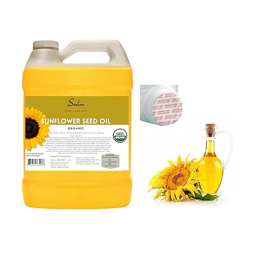 Aceite oleico de girasol alto orgánico certificado 100% puro - 1 galón128 onzas líquidas
