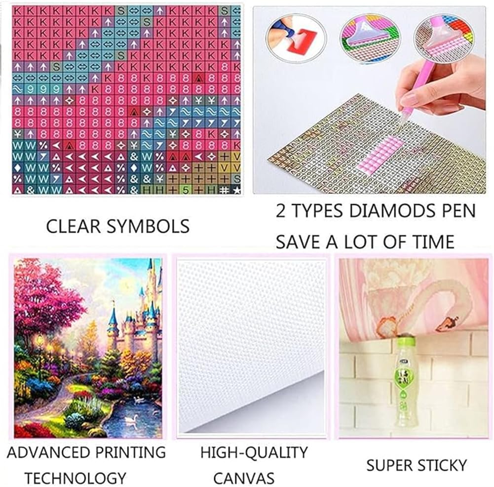 Kit Diamond Painting RICUVED 5D Invernale 40x70 Cm - Fai Da Te Con Diamanti Rotondi, Paesaggio, Decorazione Parete - 2