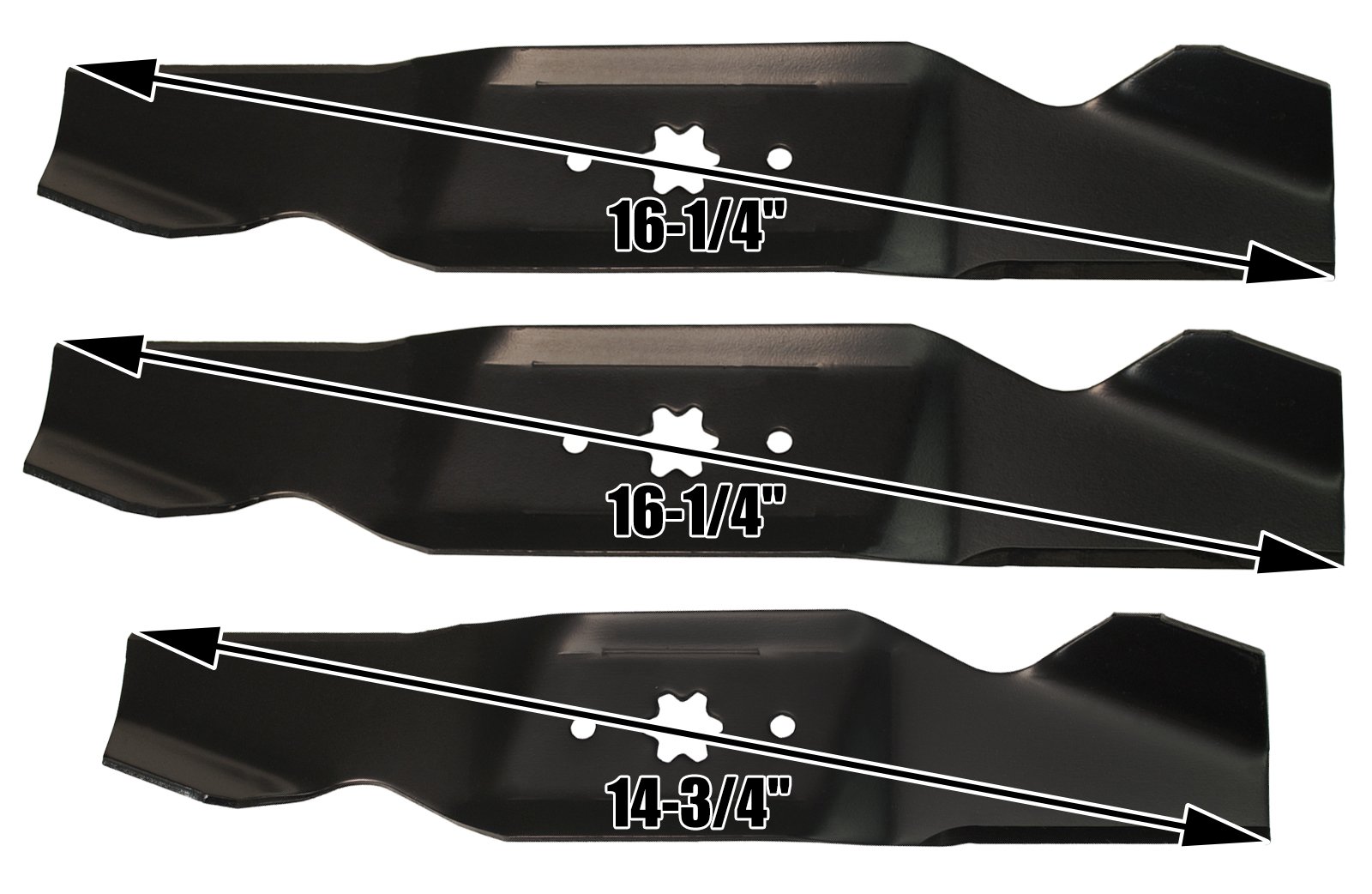 USA Mower Blades 3 Kit para MTD 742-0543, 942-0543, 742-0542, 942-0542, cubierta de 46 pulgadas