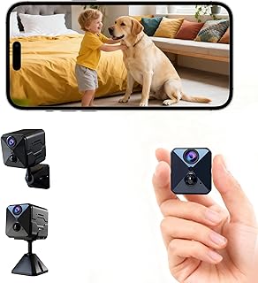 First 4K Mini Camera Completely Upgraded Surveillance Camera Indoor Battery 2.4 GHz WiFi Camera Surveillance Indoor with 2…