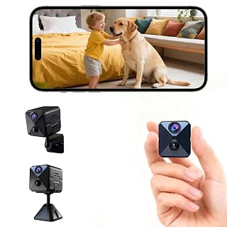 Erste 4K Mini Kamera Komplett neu Aufgewertet Überwachungskamera Innen Akku 2,4 GHz WiFi Kamera überwachung innen mit 2800mAh Akku für lange Laufzeit,Bewegungsmelder,Nachtsicht SD/Cloud-Speicher - Amazon product rated Grade A