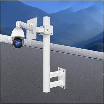 LXLZYXSF Wall Dome/CCTV/IP/PTZ Security Camera Mount Bracket and Post, Universal Surveillance Camera Post Rack for Outdoor Residential Farm, White(Light Coffee,1.64feet/19.6 H)