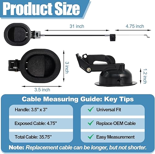 Miniatura 2 de Podoy Recliner Pull Handle Replacement Parts,Universal Recliner Pull Cable Release Compatible with Lazy Boy Ashley and Most Furniture Sofa Chair,
