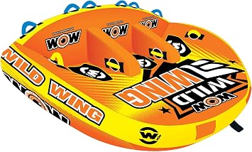WOW Sports - Super Dog Towable Deck Tube For Boating 3 Person - Inflatable Boating Accessory For Kids & Adults