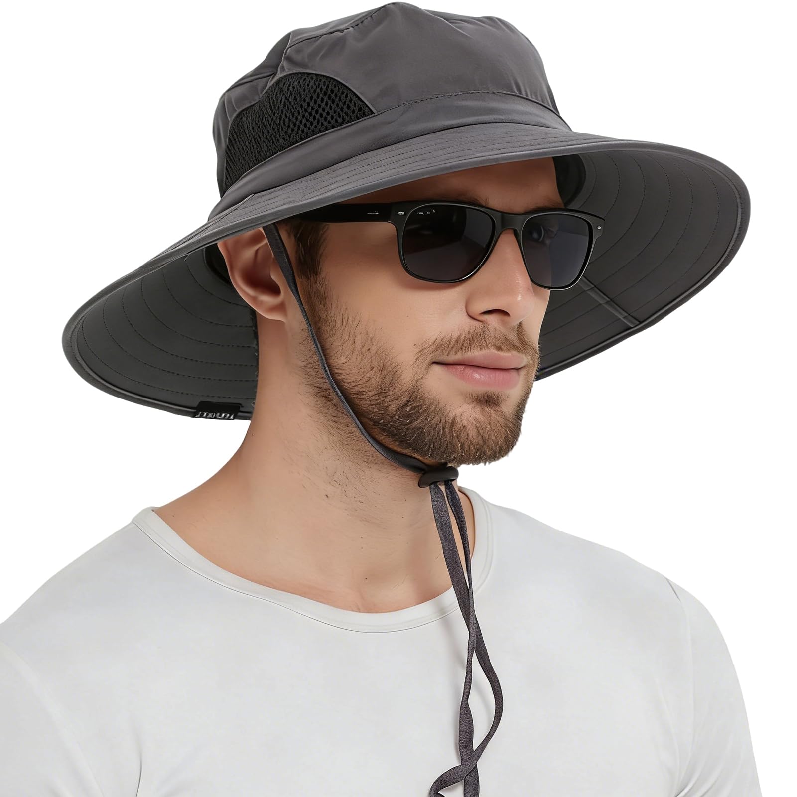 Wide Brim Sun Hat, UPF 50+ UV Protection Waterproof Packable Bucket Hat for Men & Women, Fishing Hiking Beach Garden